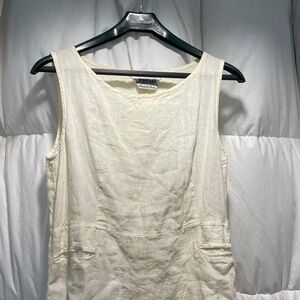 Cream Linen Sleeveless Dress